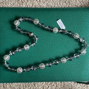 NWT Kate spade grey and silver beaded necklace
